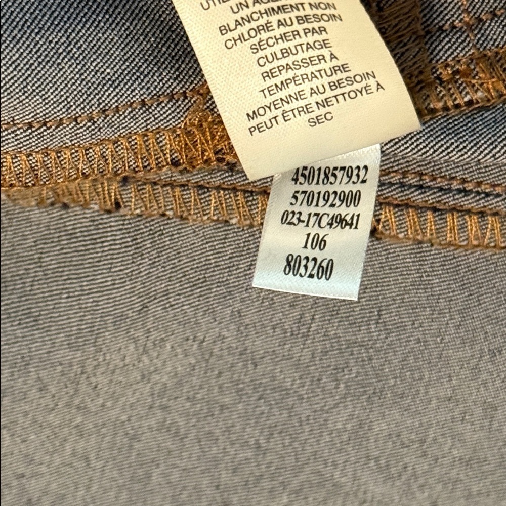 NWT Chico's Denim Blazer in Navy Cedar Rinse Long Sleeve Button Front Size Large - Picture 11 of 13